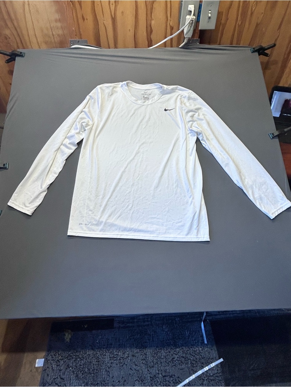 Nike Men's White Long-Sleeve Dri-FIT Crew Shirt